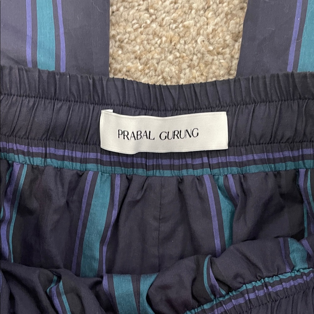 Prabal Gurung Navy and Teal Striped Trousers, Size 0, EUC - Picture 4 of 7